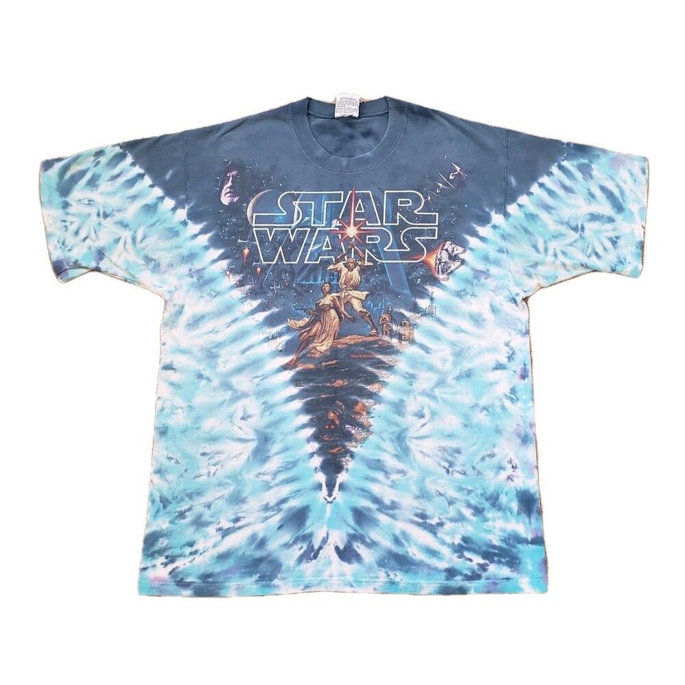 Vintage 90s Liquid Blue Star Wars Sz Large USA Made Mens All Over Print T-Shirt